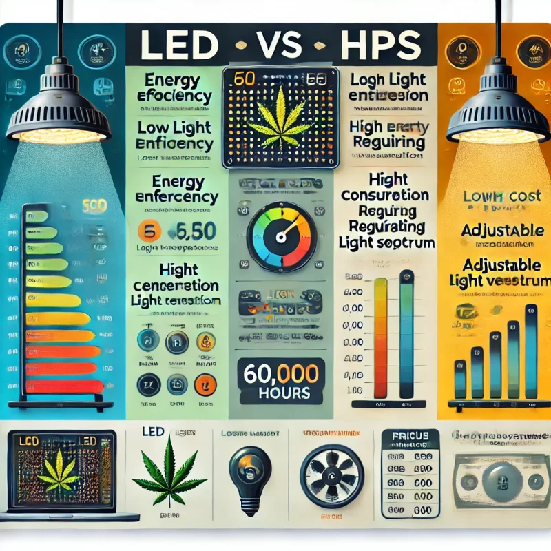 luces LED vs HPS cultivo cannabis
