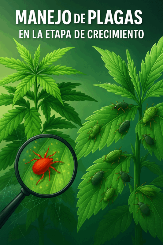 Manejo de plagas en la etapa de crecimiento: araña roja y pulgones