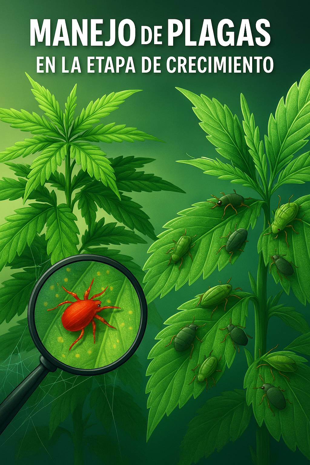 Manejo de plagas en la etapa de crecimiento: araña roja y pulgones