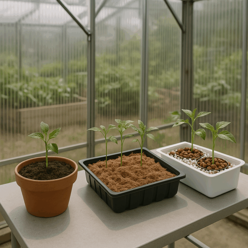 Guía práctica para escoger el sustrato adecuado según si cultivas en tierra, coco o hidroponía, con criterios claros y pros y contras para decidir con fundamento.