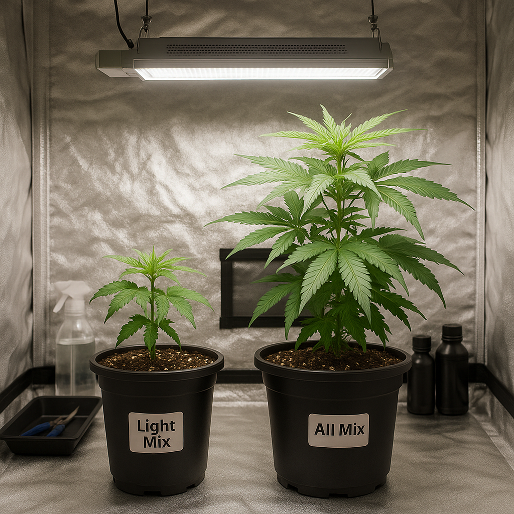 Comparativa práctica entre Light Mix y All Mix (BioBizz): diferencias de nutrientes, riego y manejo para cultivos autoflorecientes y feminizados. Recomendaciones claras y consejos útiles.