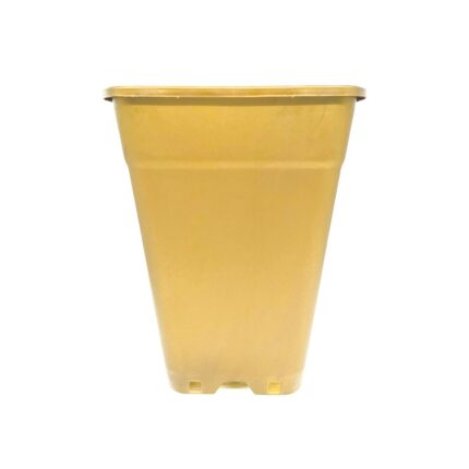 MACETA CUADRADA DORADA 18LT