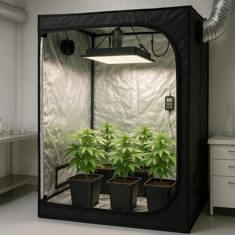 Guía técnica para evaluar un kit indoor 100x100x200 con LED de 300W: espacio útil, PPFD, ventilación, consumo y puntos críticos de armado.